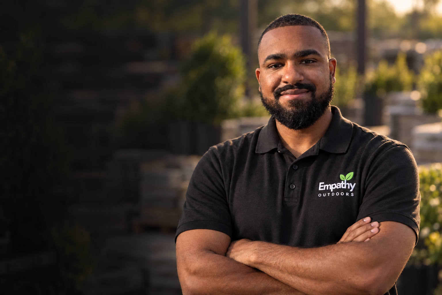 Eddison Michael wearing an Empathy Outdoors polo